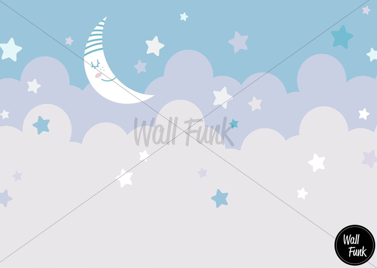 Stars and Moon Pastel Mural Sample – Wall Funk