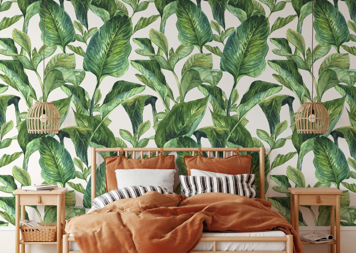 Palm Leaf Tropical Wallpaper Mural – Wall Funk