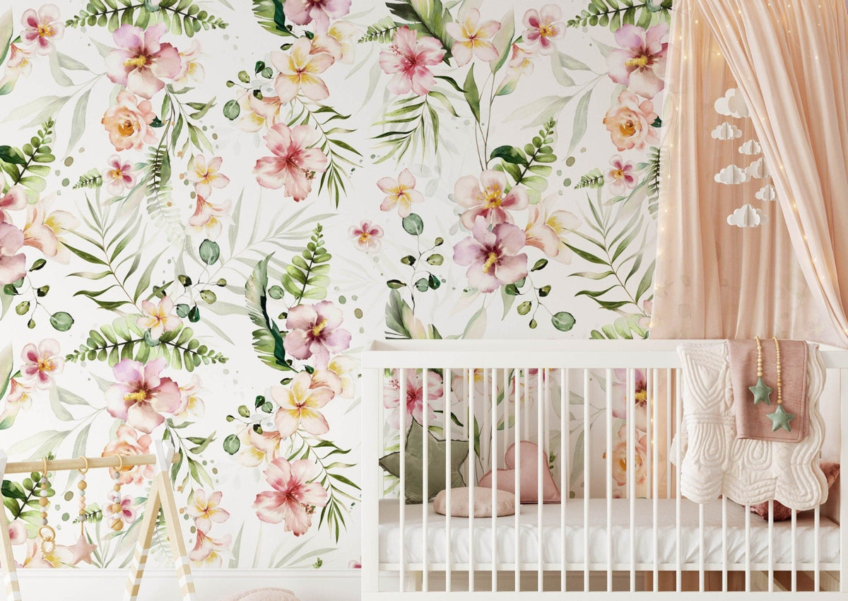 Children's Watercolour Floral Wallpaper Mural – Wall Funk