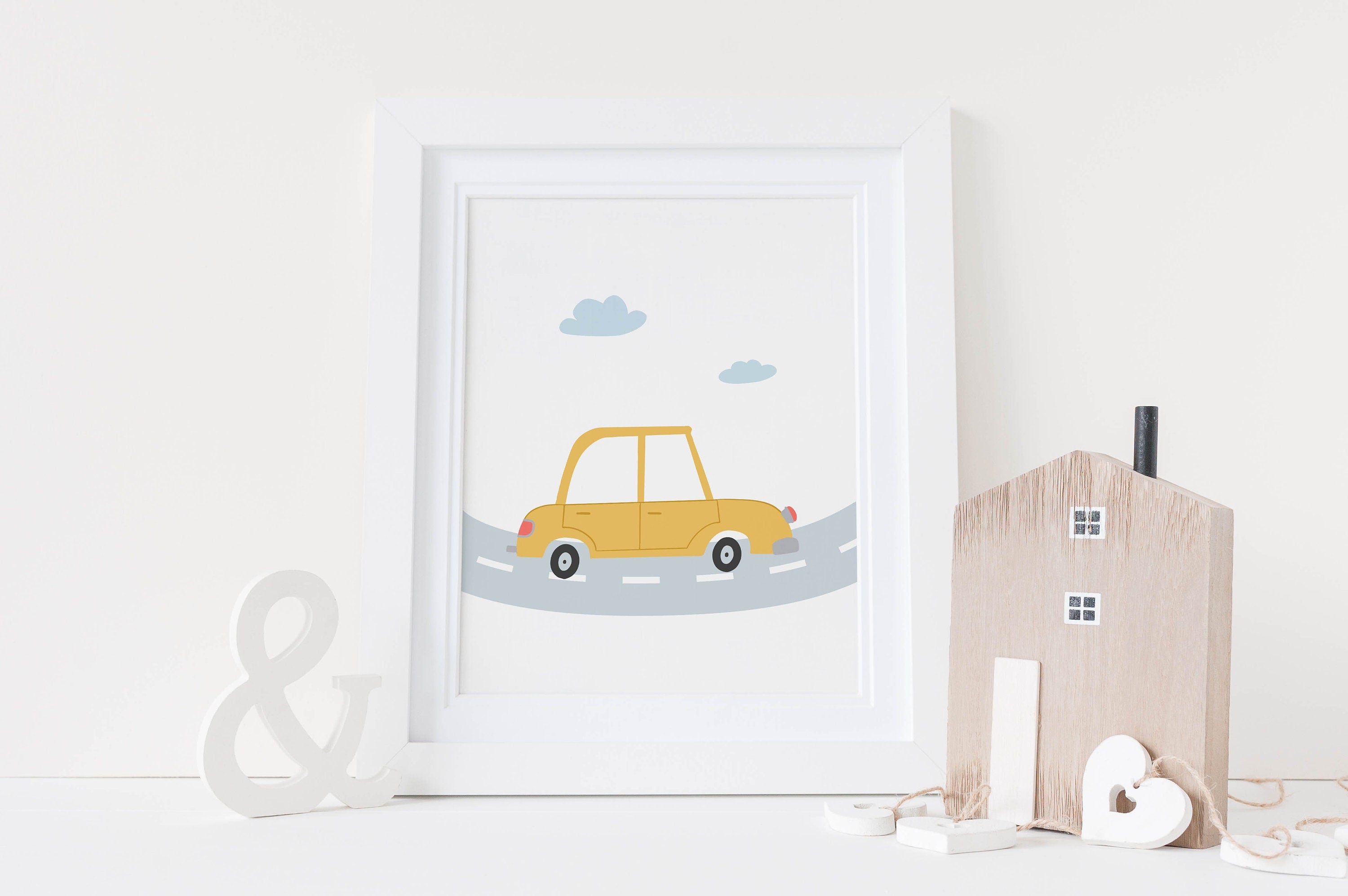 Nursery Cute Car Journey Wall Art Prints for Kids Rooms Adorable Decor for Little Car Enthusiasts