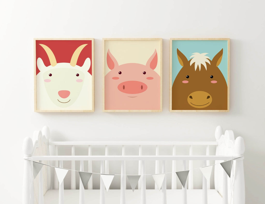 Adorable Farmyard Friends Nursery Wall Art Prints – Playful Animal Wall Decor for Your Child's Room - Wall Funk