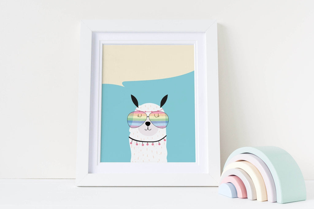 Adorable Llama Nursery Wall Art Prints – Fun and Colourful Animal Prints to Brighten Your Child's Room - Wall Funk