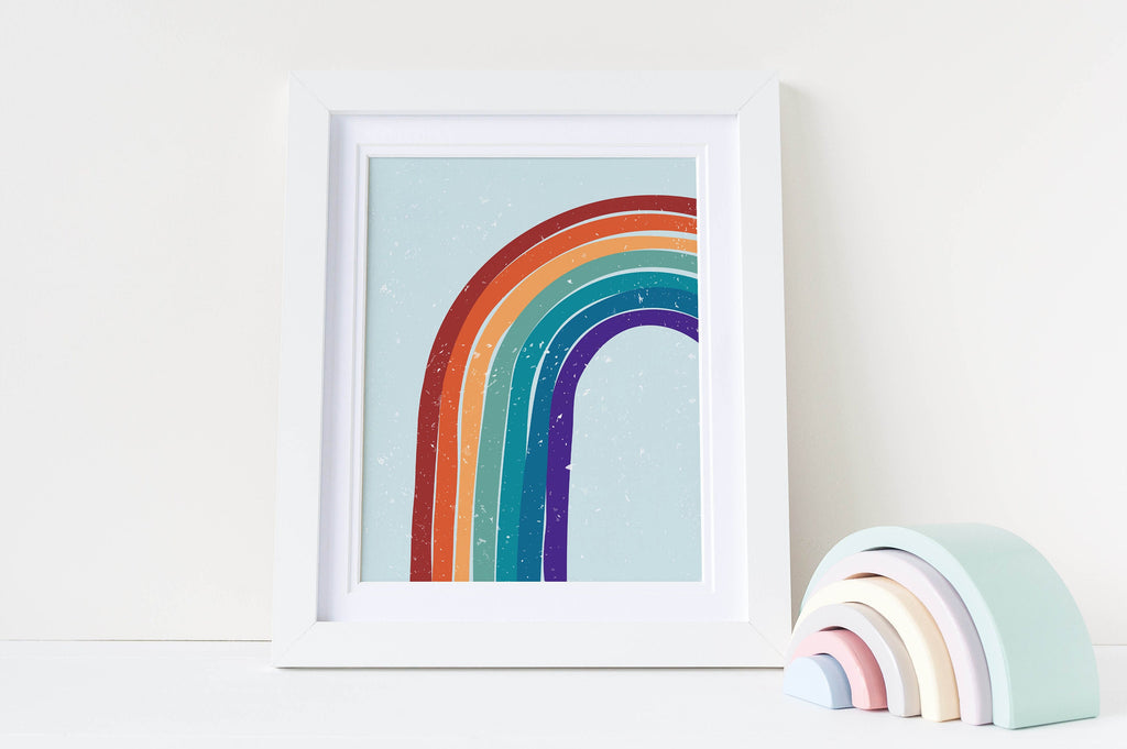 Wall Funk's Rainbow Nursery Art Print NP#56: cute wall art available in custom sizes on high-quality card for your child's room.