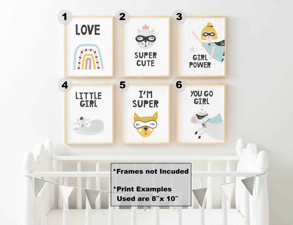 The Wall Funk collection offers six animal-themed nursery prints featuring inspiring messages and playful illustrations.