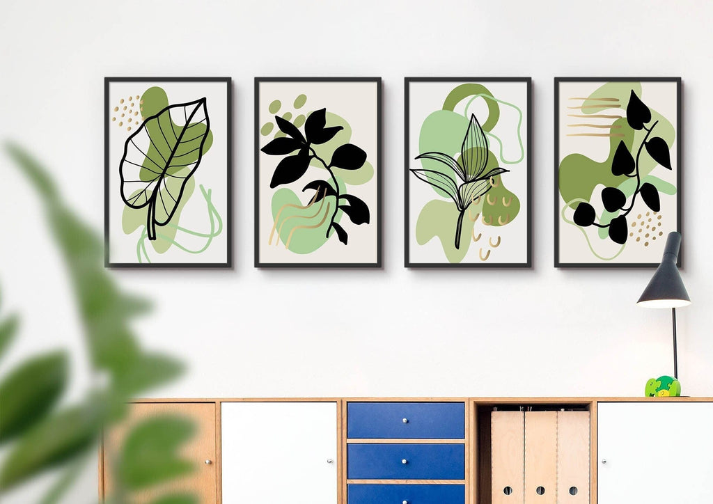 Beautiful Floral Foliage Abstract Wall Art Prints - For Home Or Office - Wall Funk