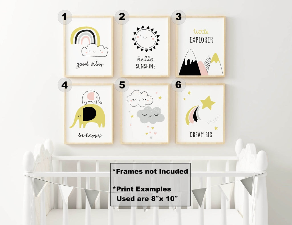 Bohemian Nursery Wall Art Prints - Inspirational Quotes Whimsical Designs for Kid's Room - Wall Funk