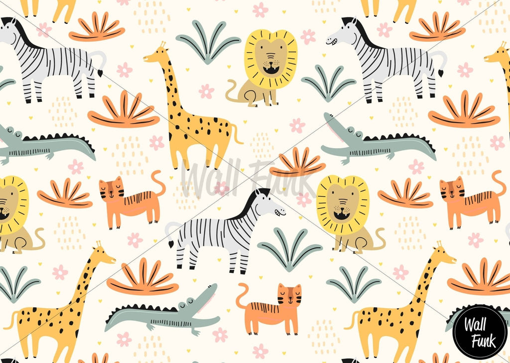 Animals of the Jungle Wallpaper Sample - Wall Funk