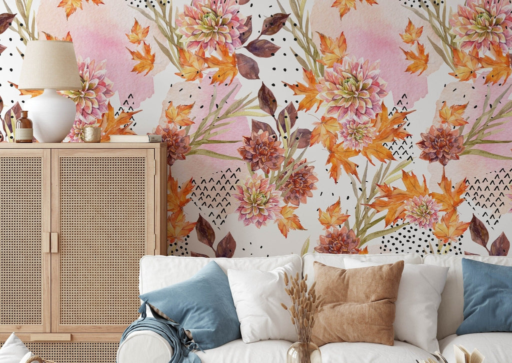 Autumnal Floral Wallpaper - Wall Funk