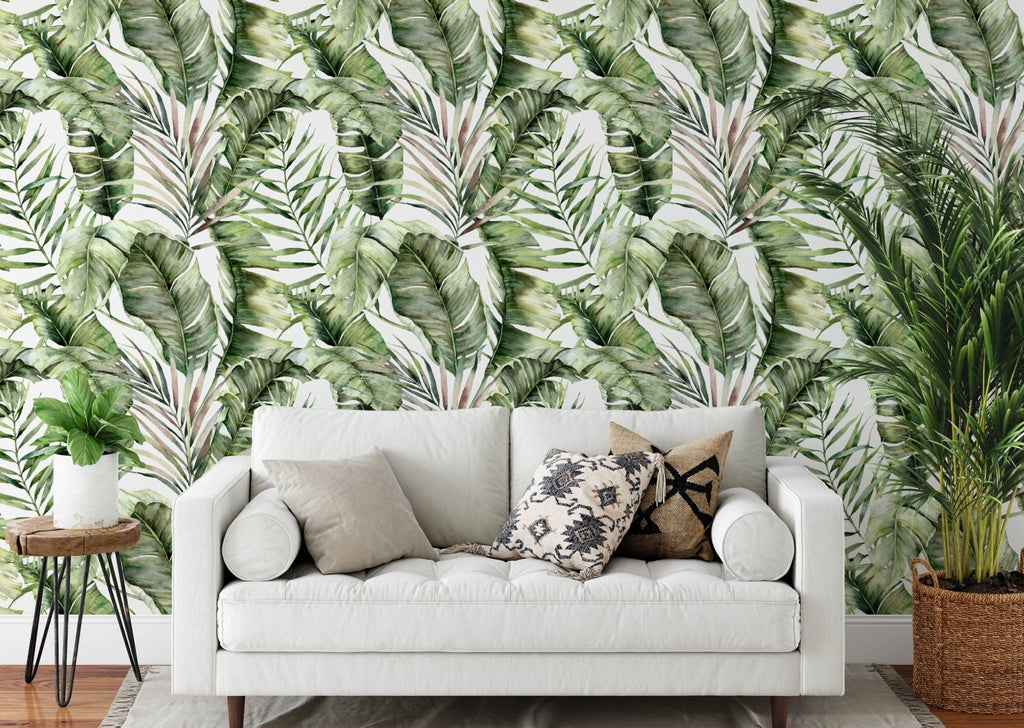 Banana Leaves Tropical Wallpaper - Wall Funk