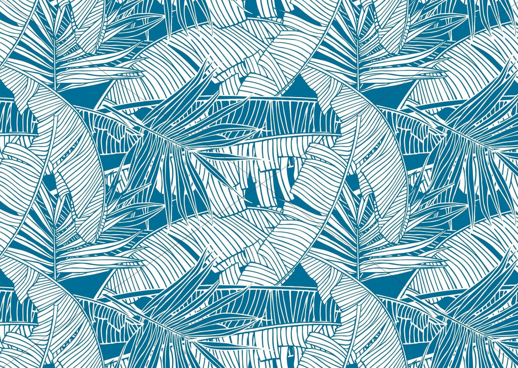 Blue Tropical Wallpaper Sample - Wall Funk