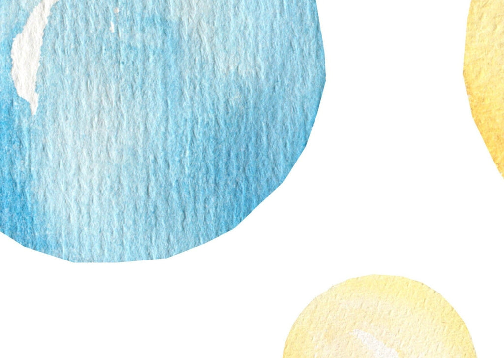 Blue & Yellow Bubbles Wallpaper Sample - Wall Funk