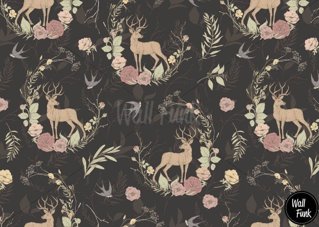 Boho Deer Wallpaper Sample - Wall Funk