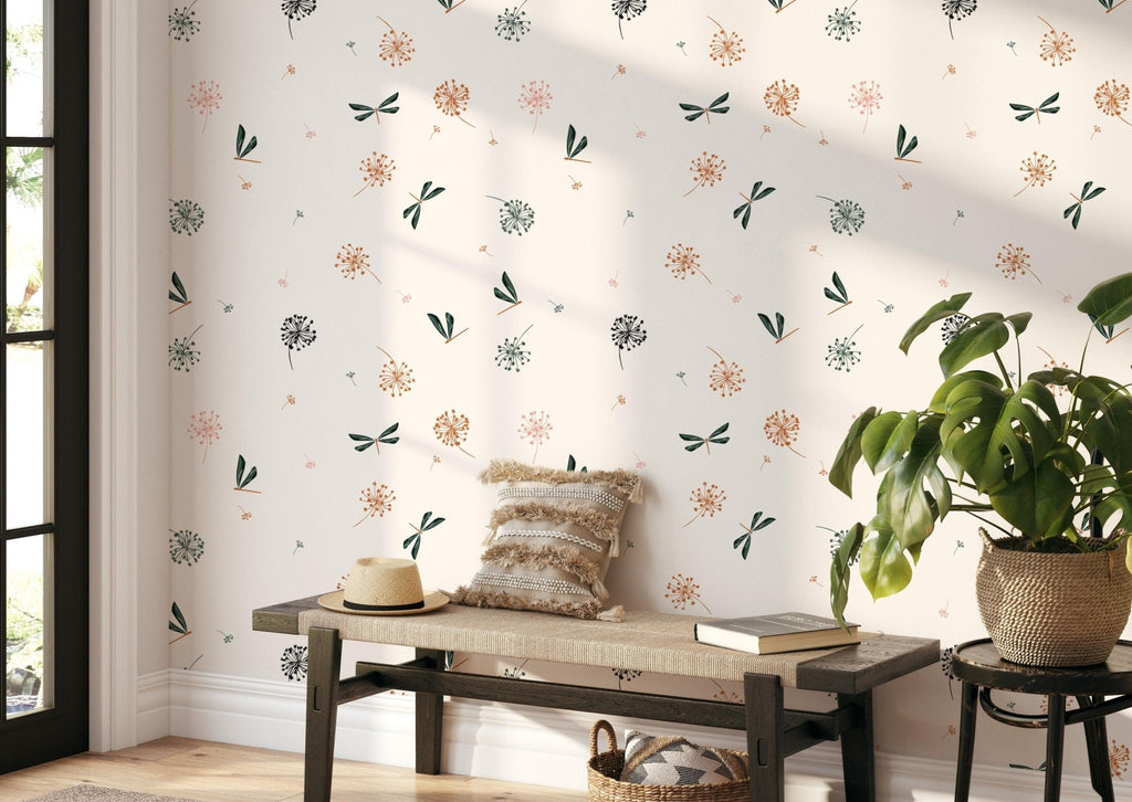 Boho Minimalist Floral Wallpaper - Wall Funk