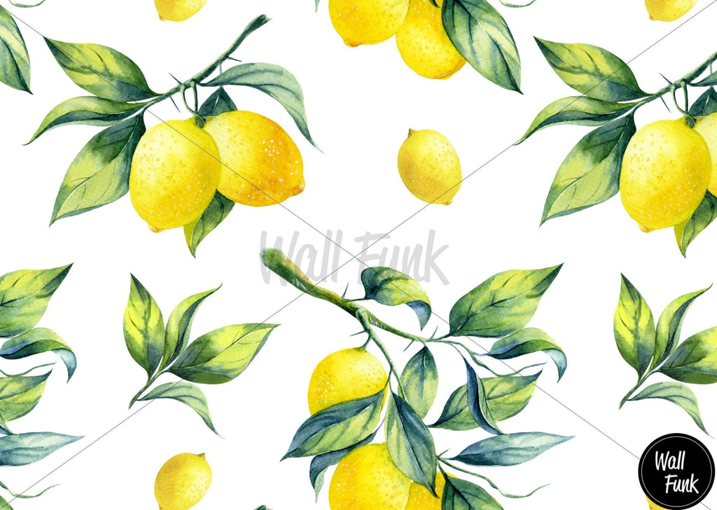 Botanical Lemons Wallpaper Sample - Wall Funk