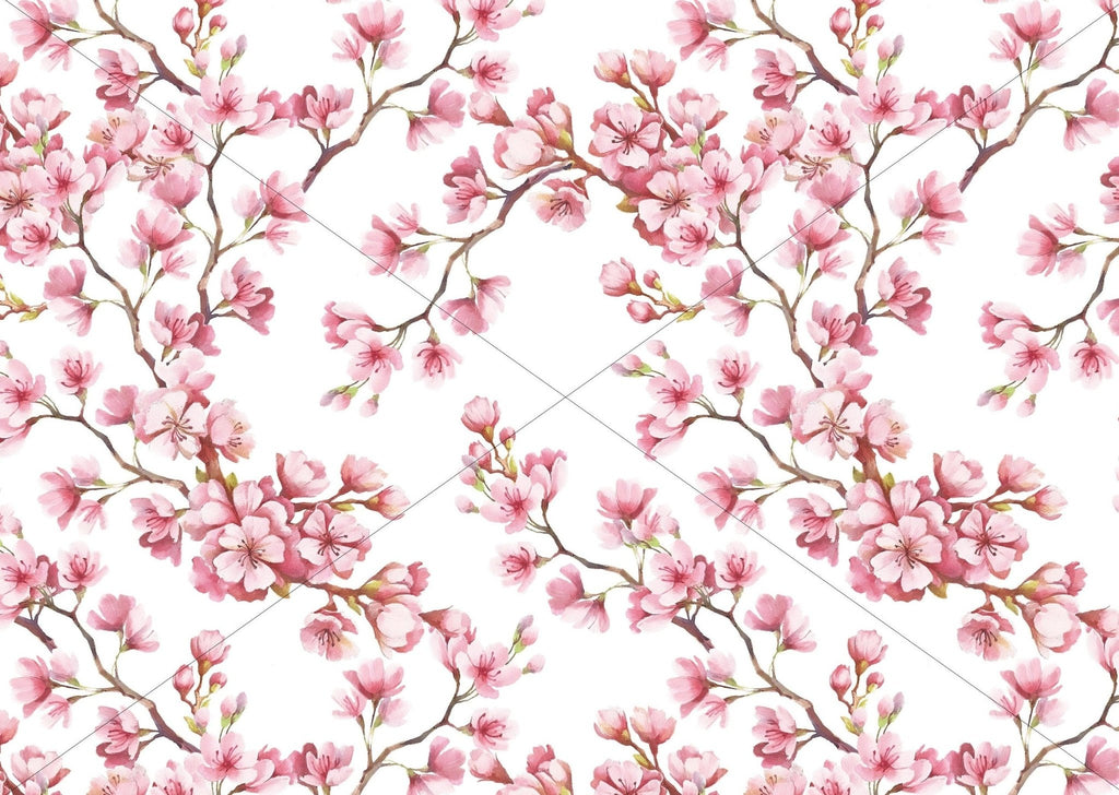 Cherry Blossom Floral Wallpaper Sample - Wall Funk