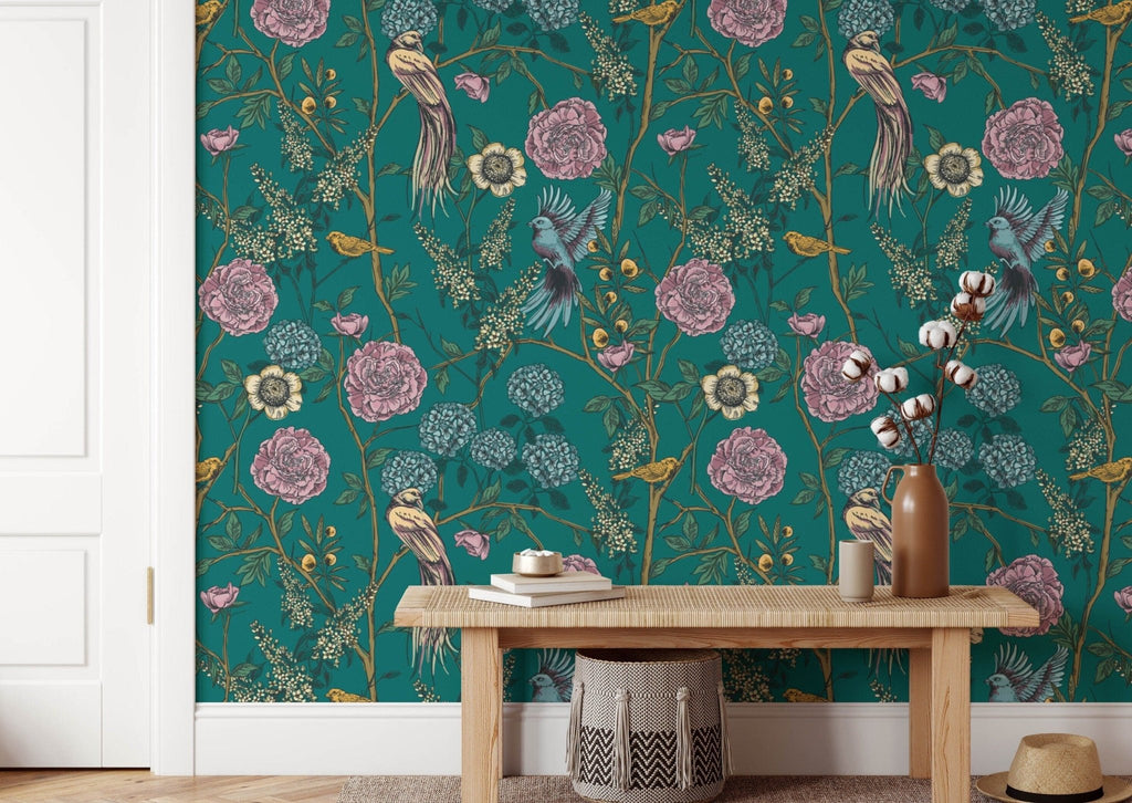 Chinoiserie Floral Wallpaper - Wall Funk