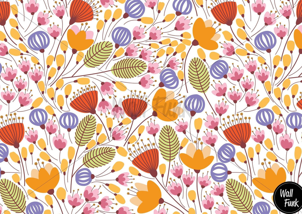 Colourful Blooms Floral Wallpaper Sample - Wall Funk