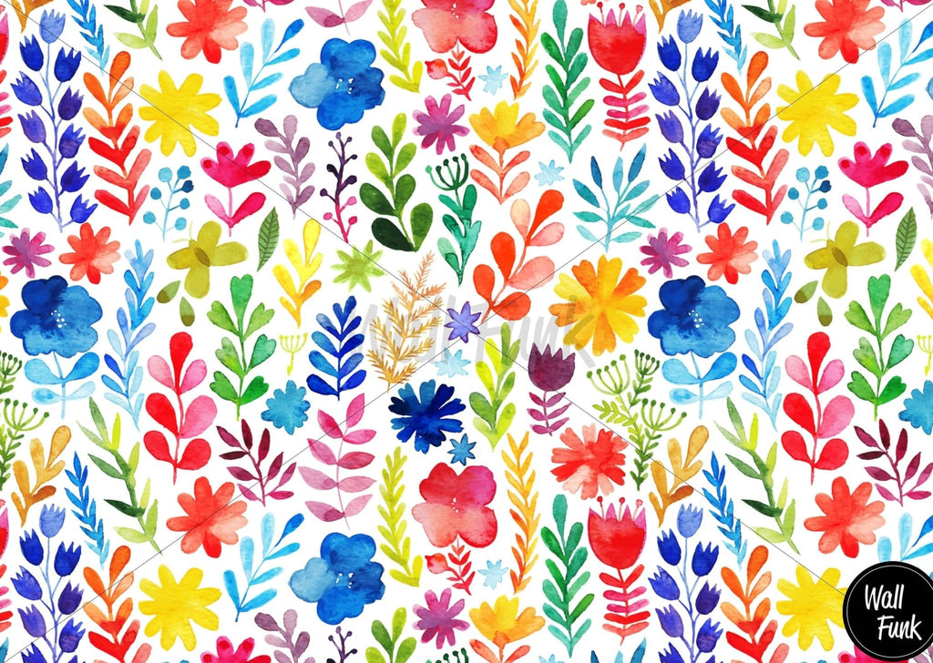 Colourful Floral Wallpaper Sample - Wall Funk