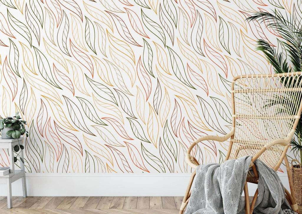Colourful Leaves Floral Wallpaper - Wall Funk