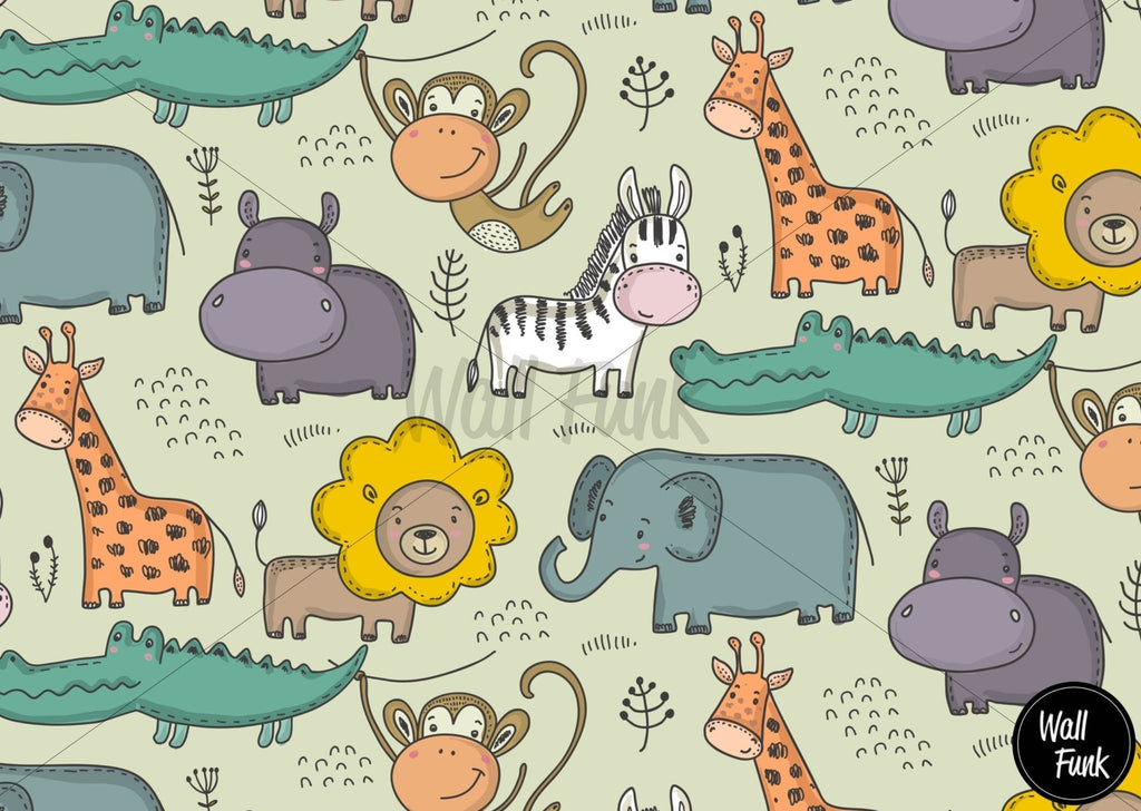 Colourful Safari Wallpaper Sample - Wall Funk