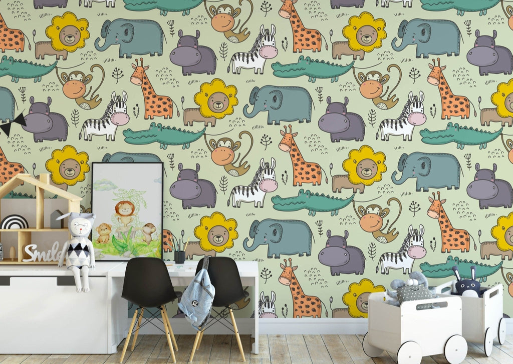 Colourful Safari Wallpaper - Wall Funk
