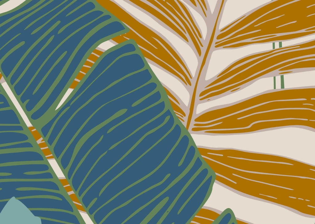 Colourful Tropical Leaves Wallpaper - Wall Funk