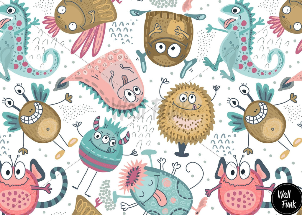Cute Monsters Wallpaper Sample - Wall Funk