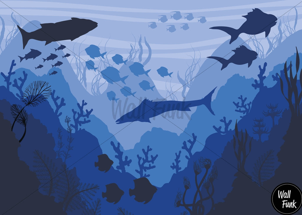 Deep Blue Sea Mural Sample - Wall Funk