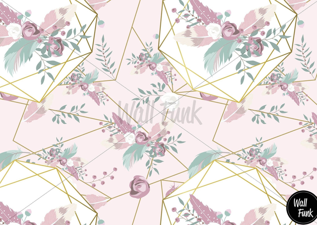 Geometric Floral Wallpaper Sample - Wall Funk