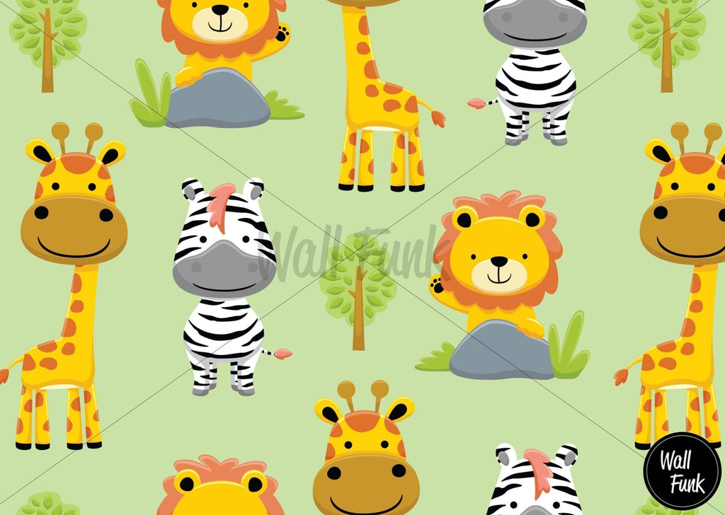 Giraffe & Friends Jungle Wallpaper Sample - Wall Funk