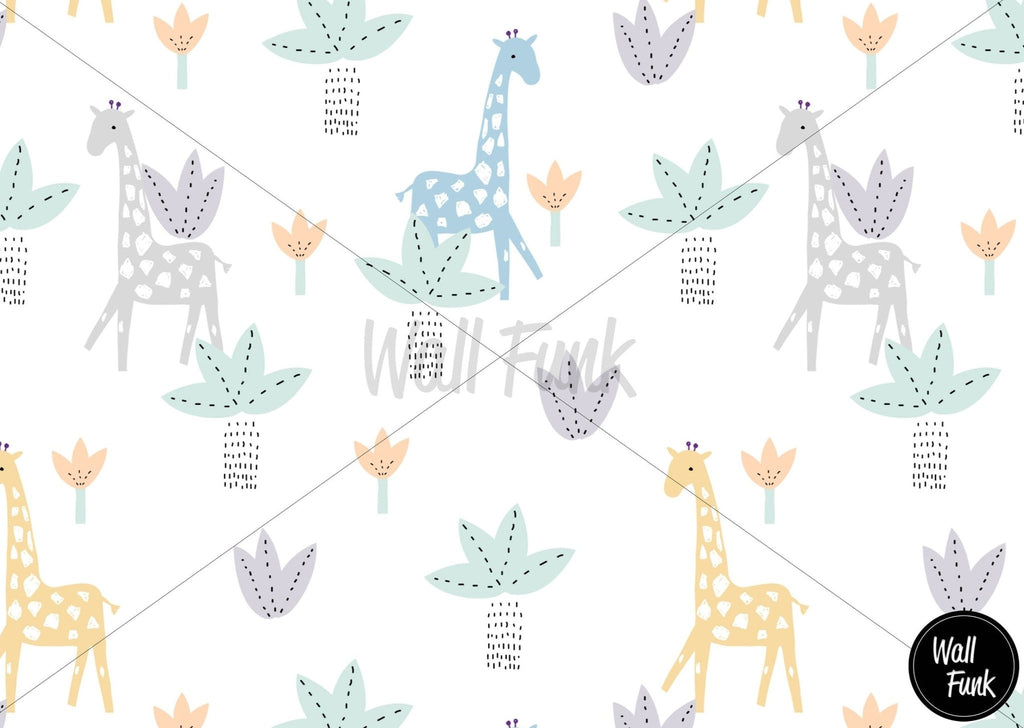 Giraffe Safari Wallpaper Sample - Wall Funk
