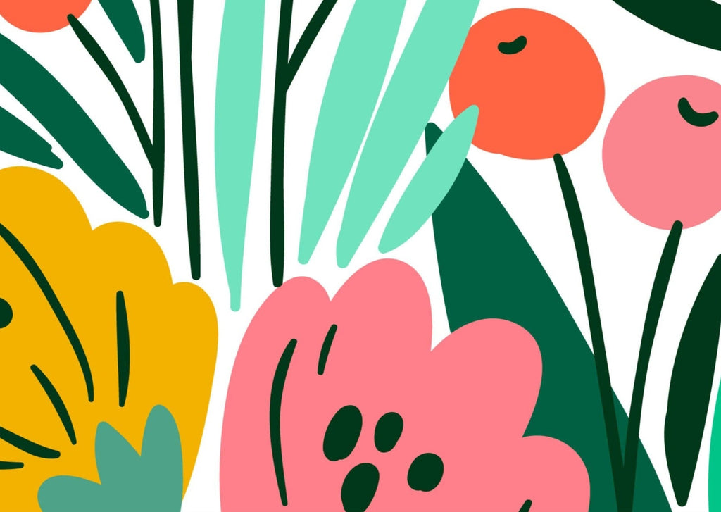 Green Meadow Floral Wallpaper - Wall Funk