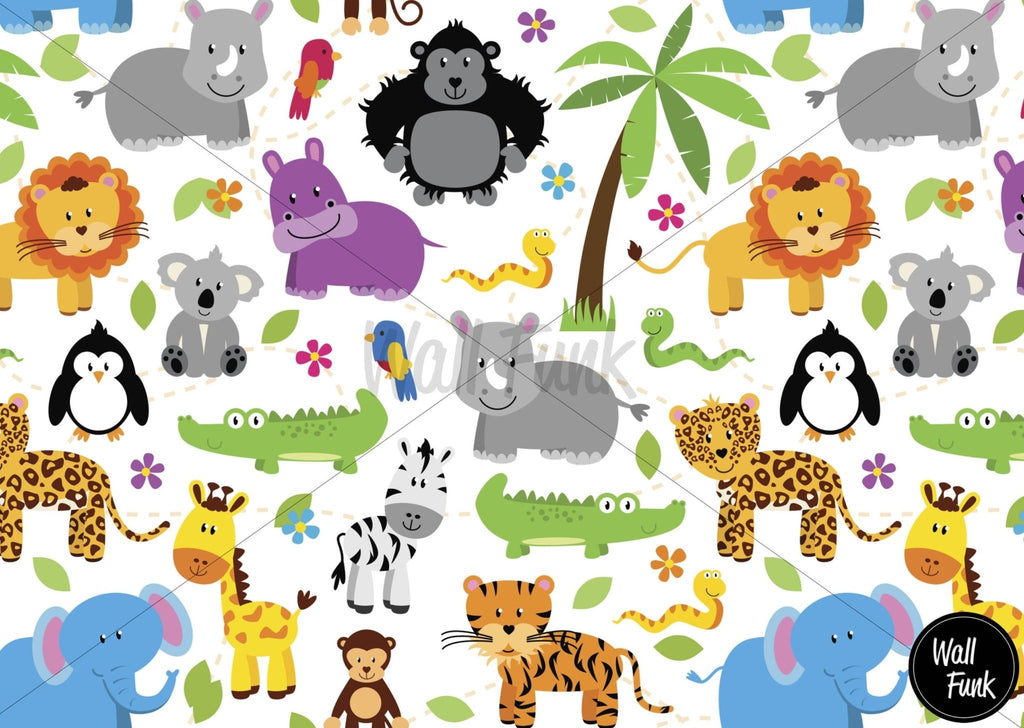 Jungle Creatures Wallpaper Sample - Wall Funk