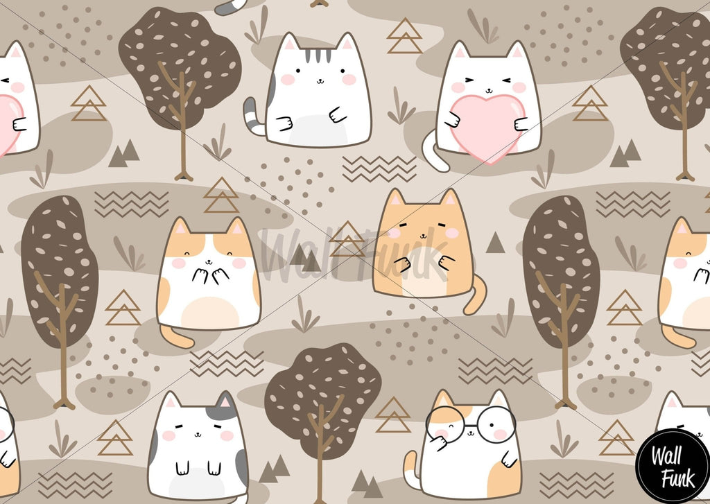 Kawaii Cat Wallpaper Sample - Wall Funk