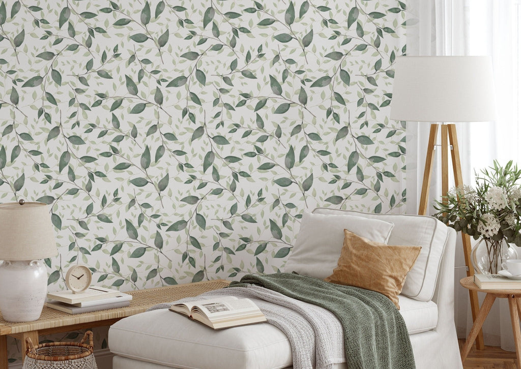 Leaves Floral Wallpaper - Wall Funk