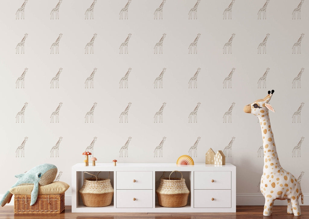 Minimalist Giraffe Wallpaper Sample - Wall Funk