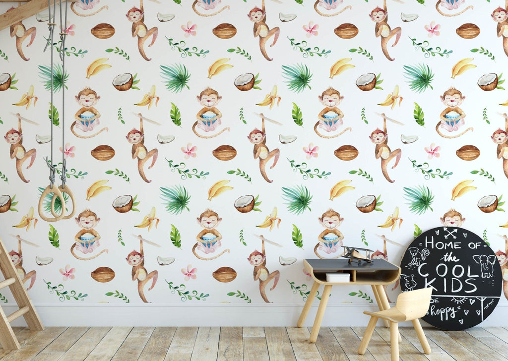 Monkeying Around Jungle Wallpaper - Wall Funk