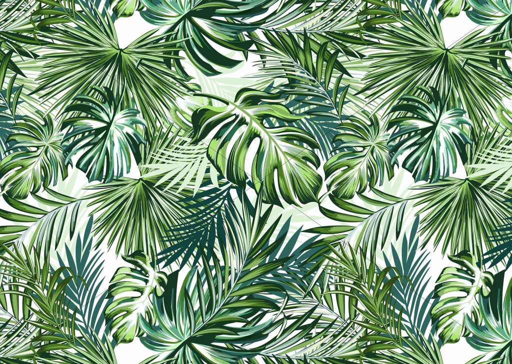 Monstera Leaf Tropical Wallpaper - Wall Funk