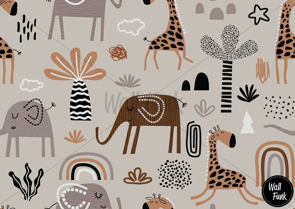 Neutral Safari Wallpaper - Wall Funk