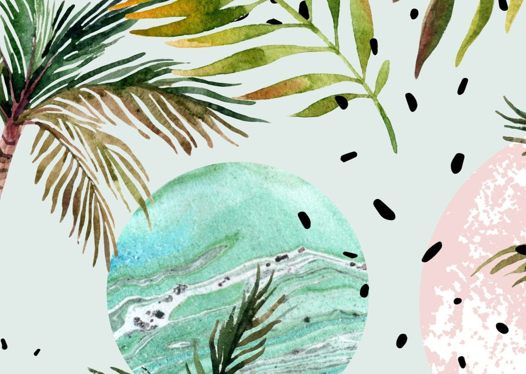 Palm Trees Tropical Wallpaper Sample - Wall Funk