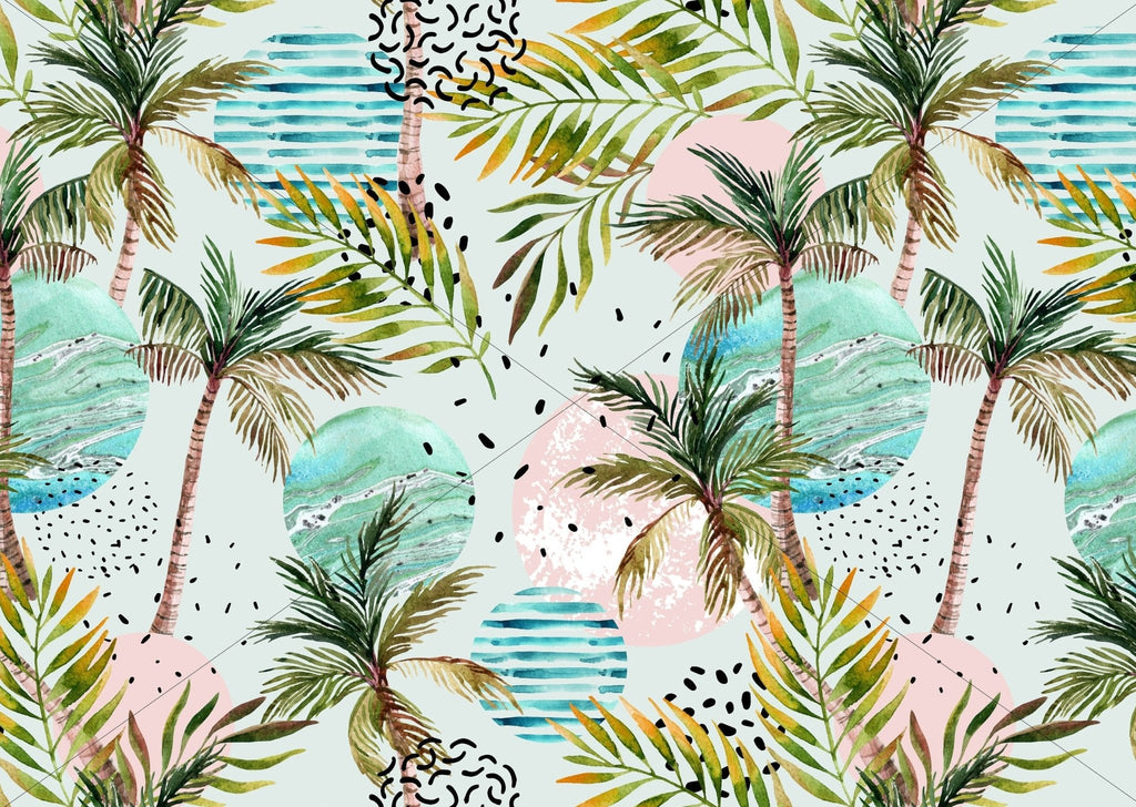 Palm Trees Tropical Wallpaper - Wall Funk