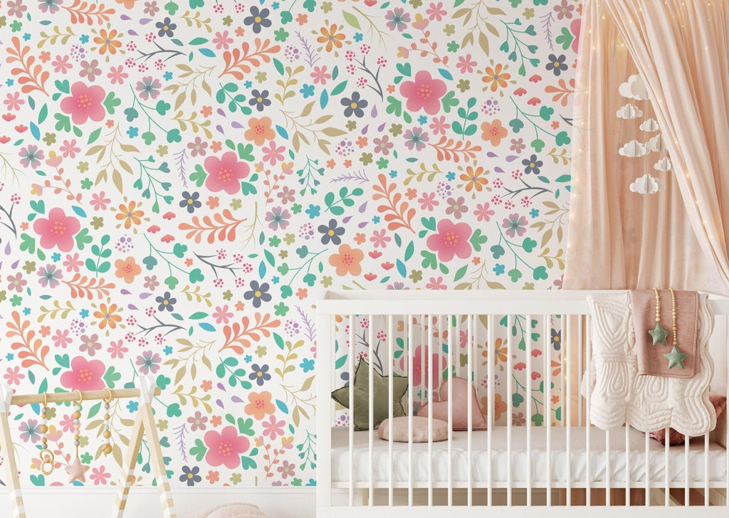 Pastel Floral Wallpaper Sample - Wall Funk