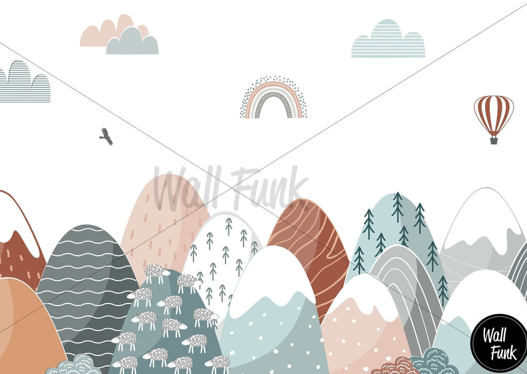 Pastel Mountains Wallpaper - Wall Funk