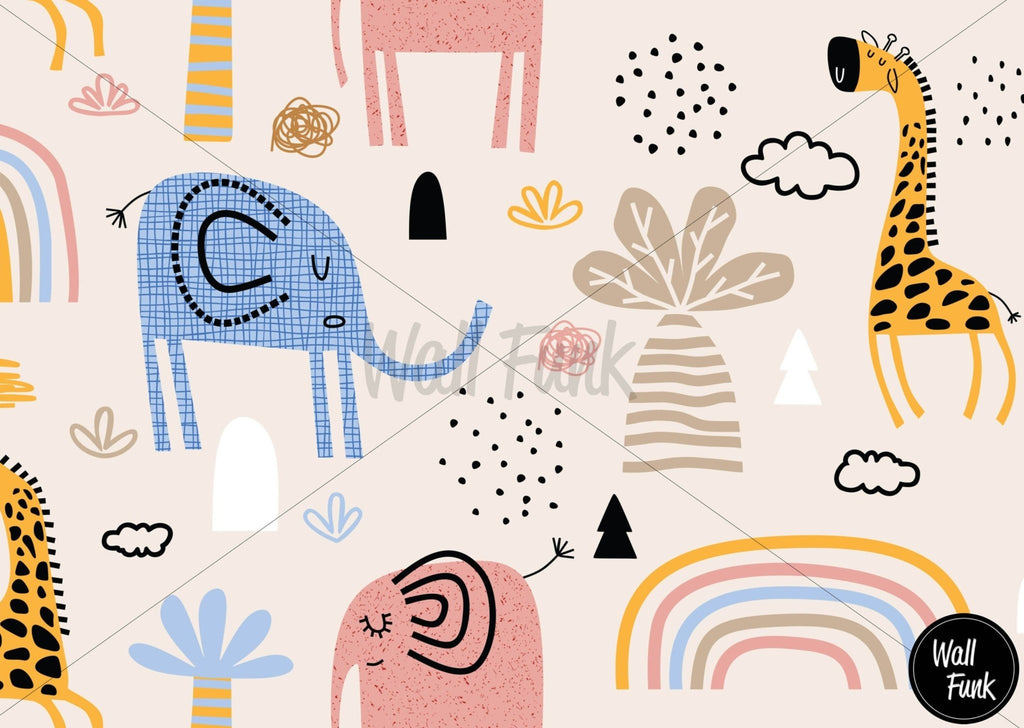 Pastel Safari Wallpaper - Wall Funk