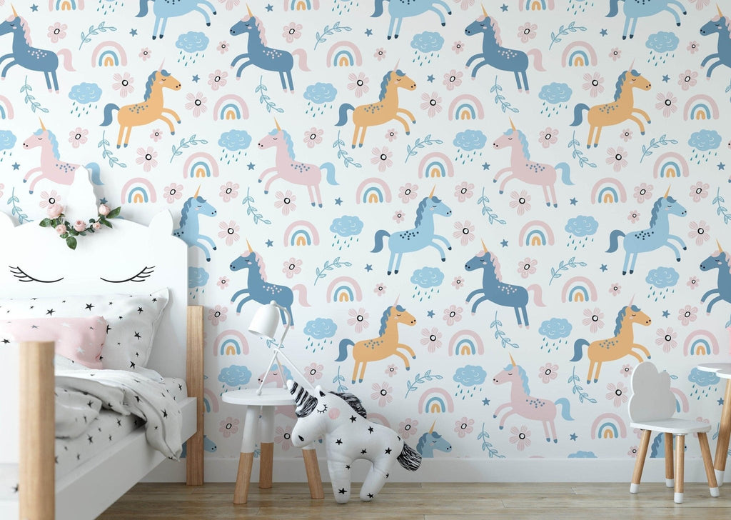 Pastel Unicorns Wallpaper Sample - Wall Funk