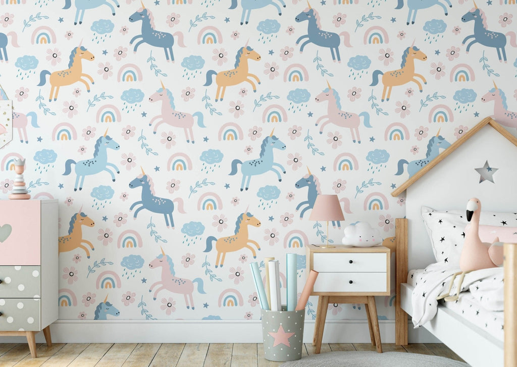 Pastel Unicorns Wallpaper - Wall Funk