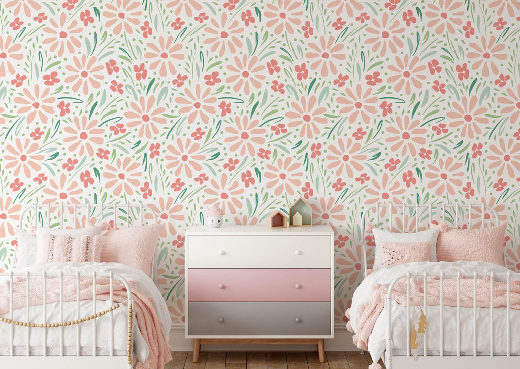 Pink Floral Wallpaper - Wall Funk