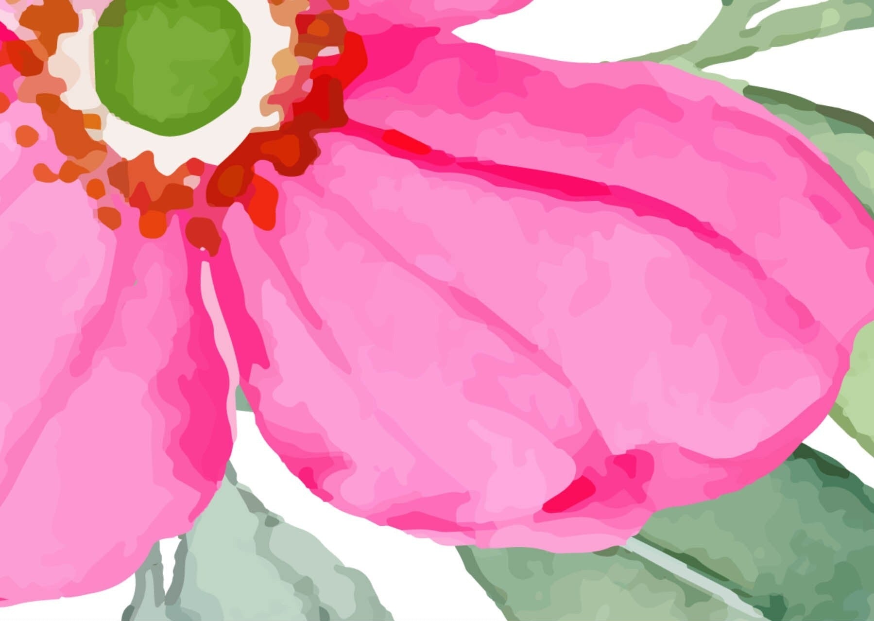 Pink & Peach Watercolour Floral Wallpaper Sample – Wall Funk