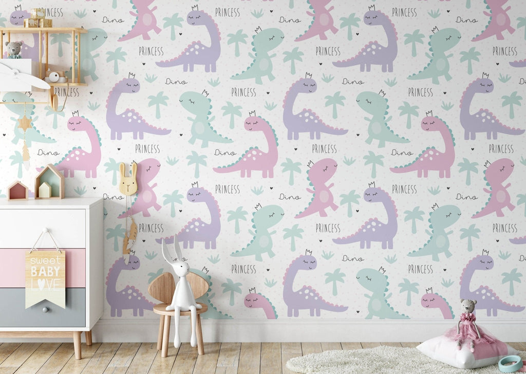 Pink & Purple Dinosaurs Wallpaper - Wall Funk