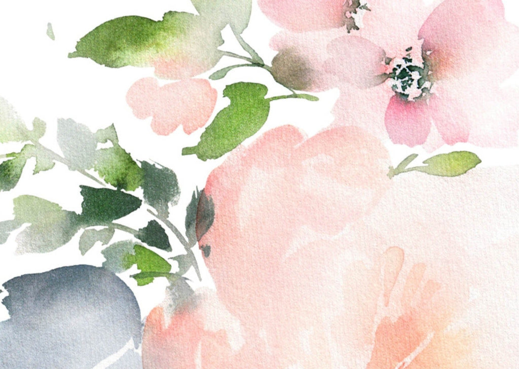 Pink Watercolour Floral Wallpaper Sample - Wall Funk